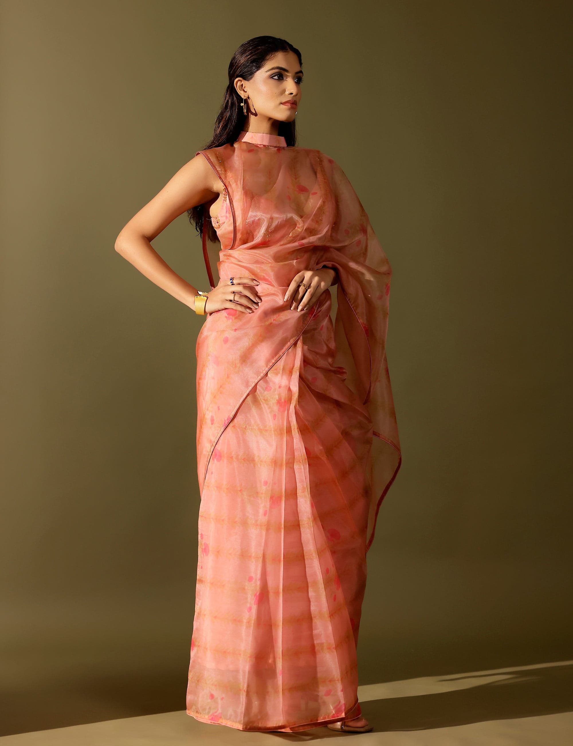 Thumbnail preview #2 for Bel organza collar saree