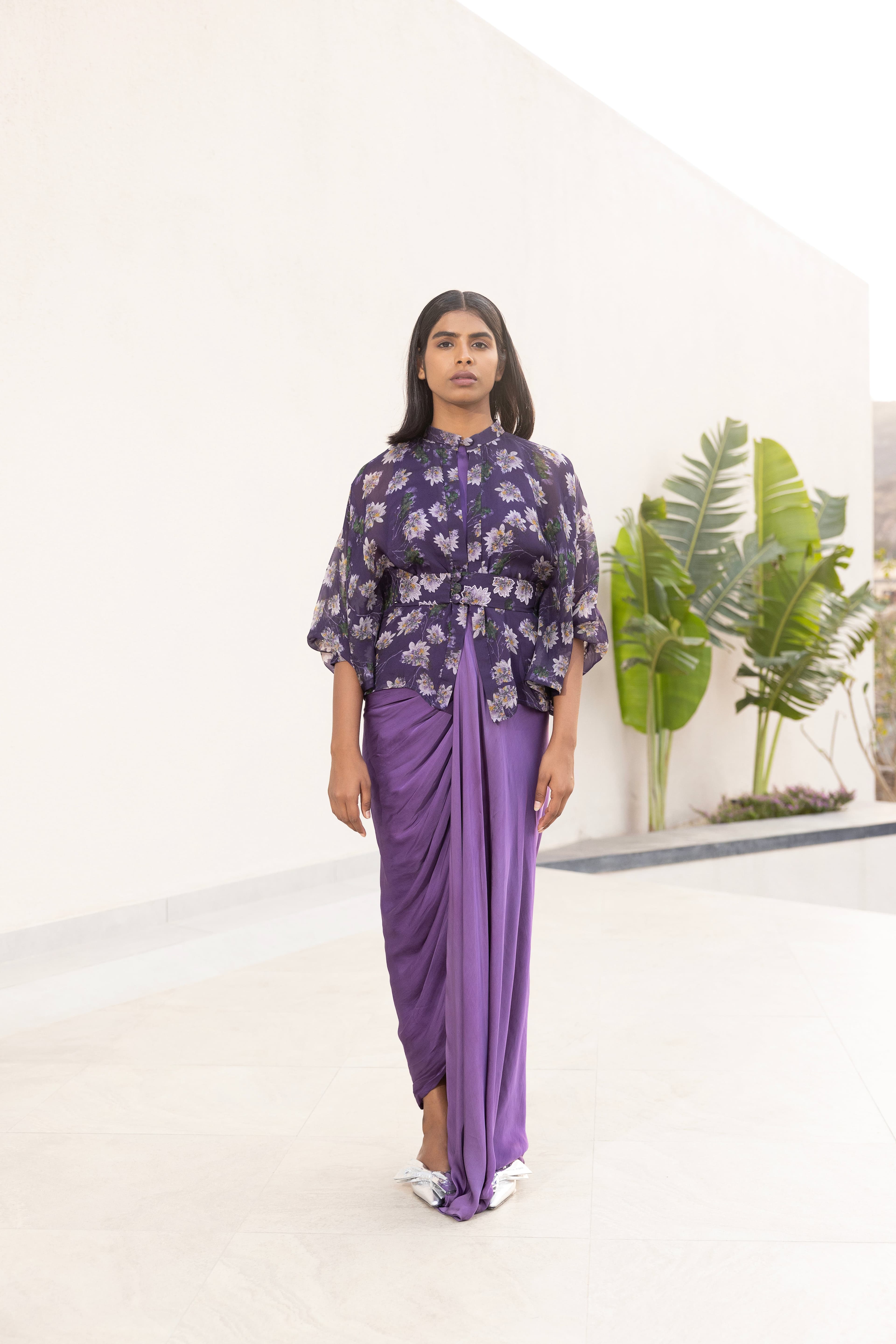 Camellia draped gown with shirt, a product by Studio Surbhi