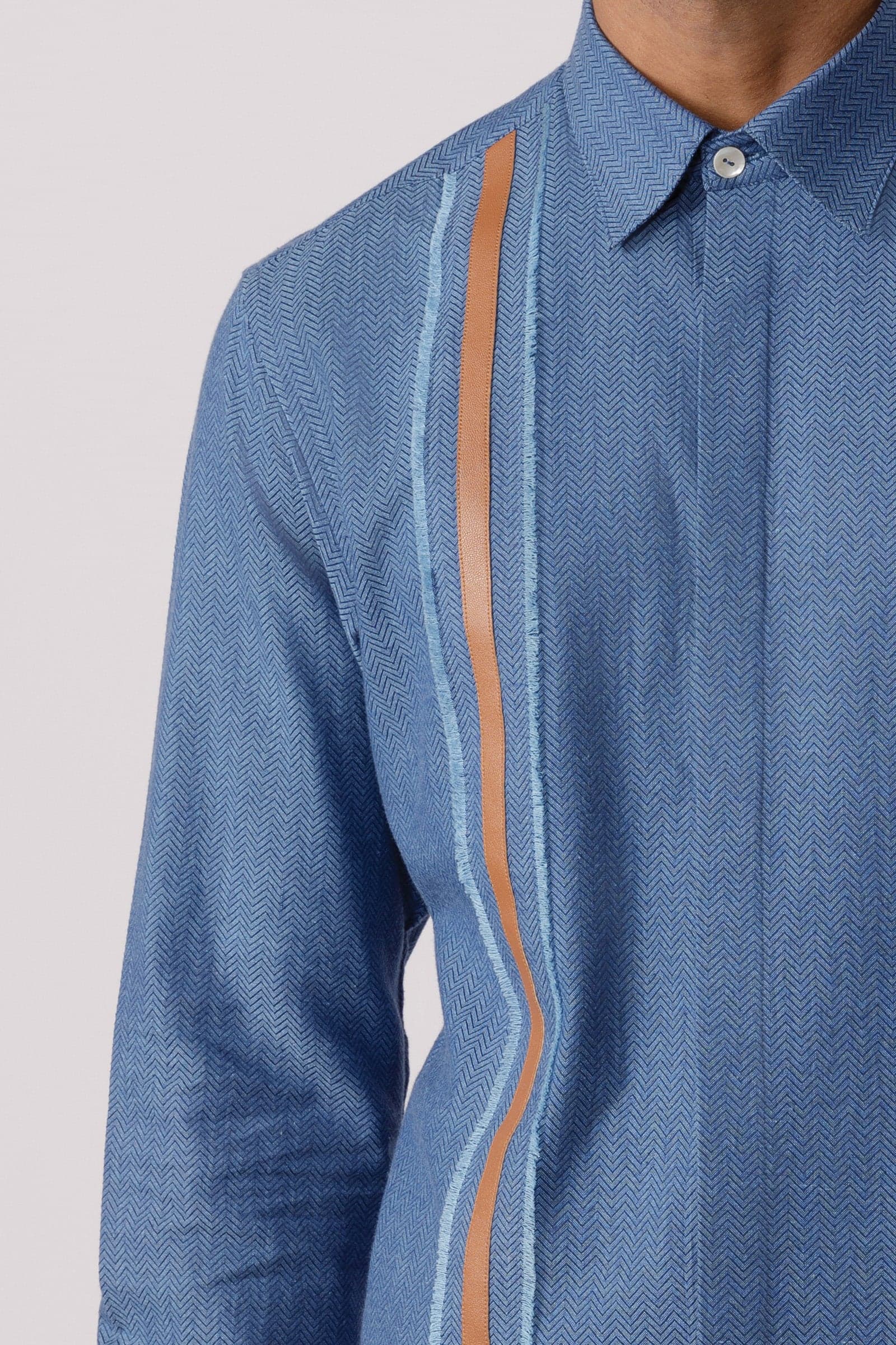Thumbnail preview #3 for Leather patch accent shirt