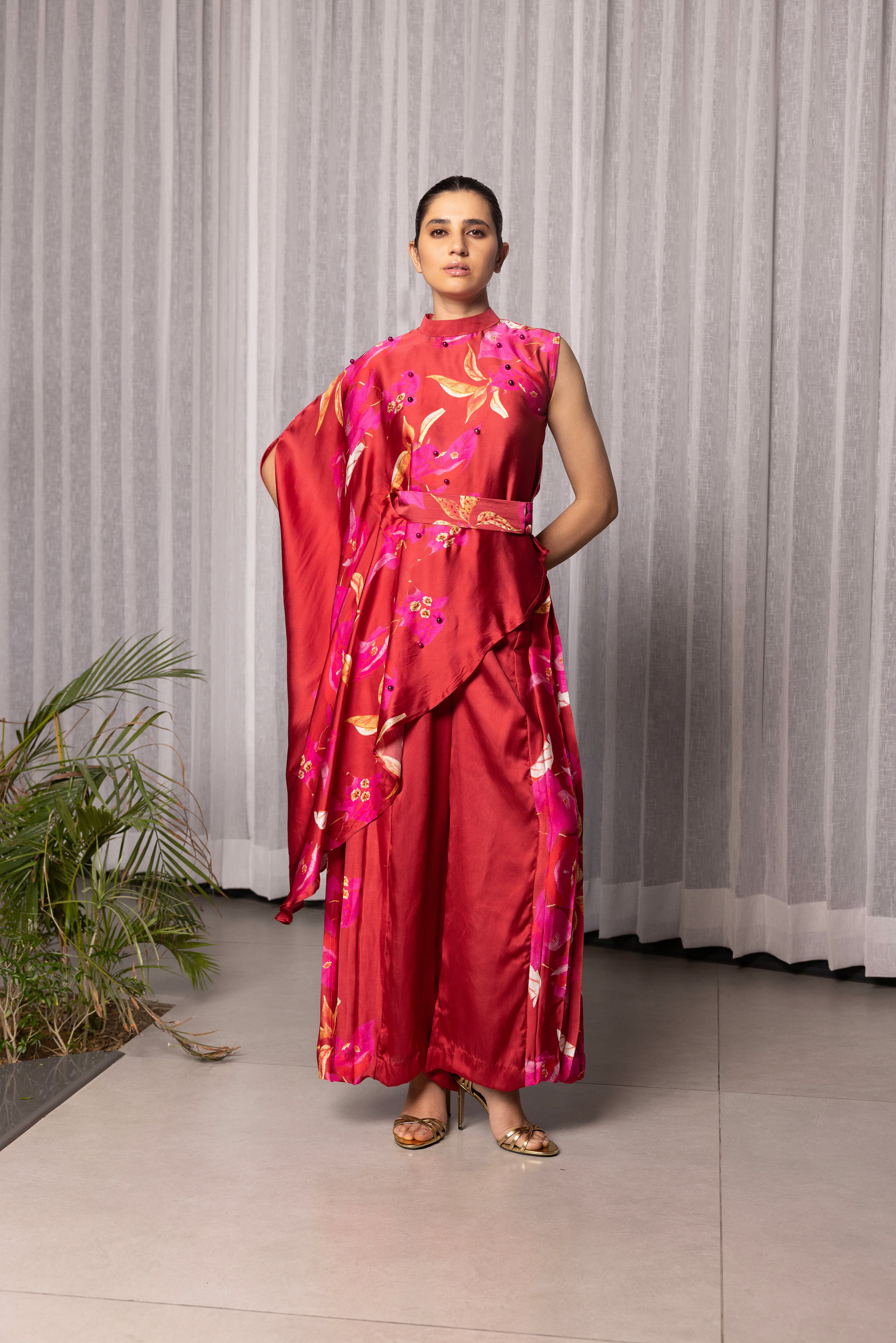 La bougainvillea asymmetric top set, a product by Studio Surbhi