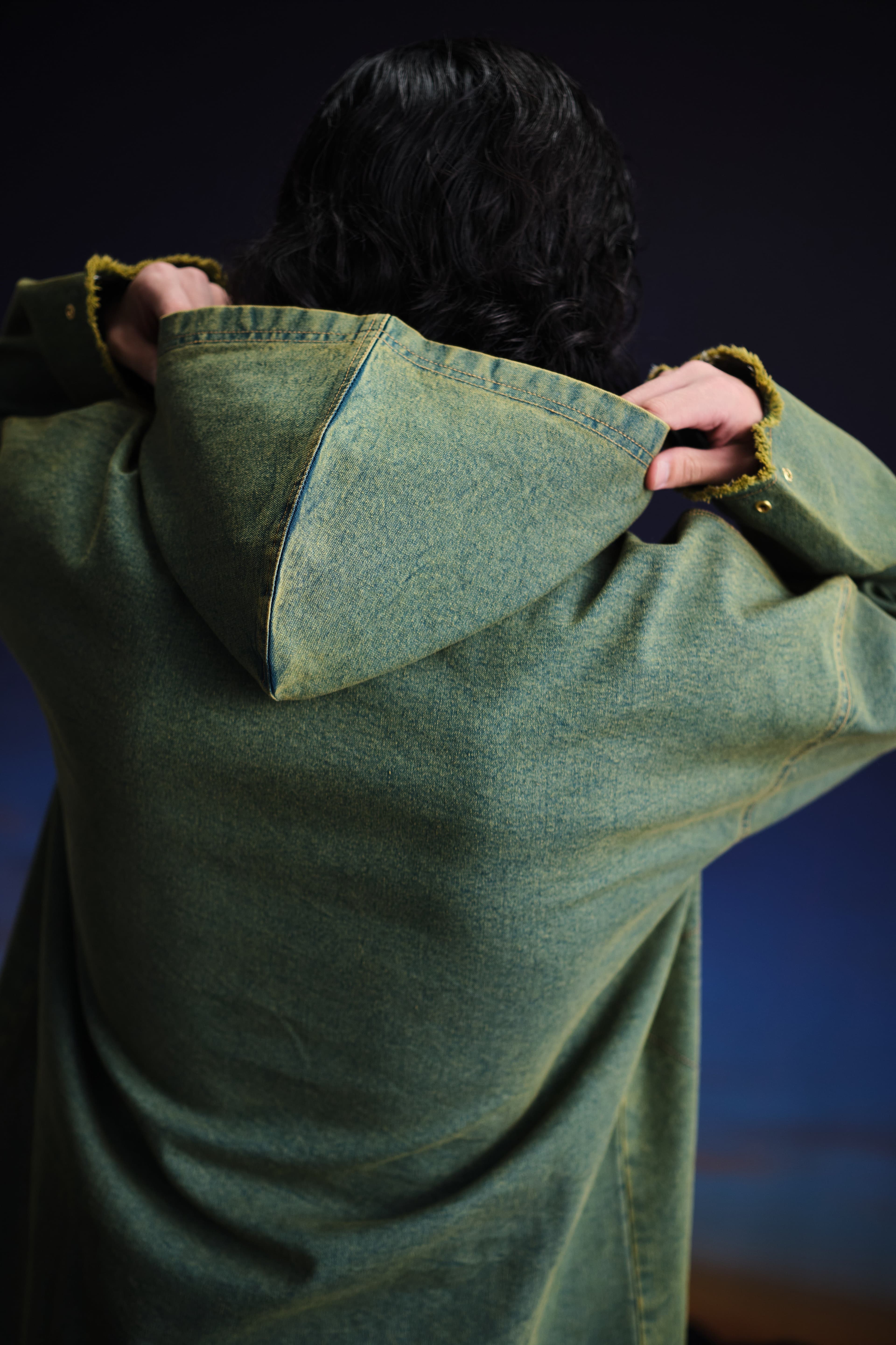 Thumbnail preview #3 for Drifter Denim Hoodie- Vintage Green