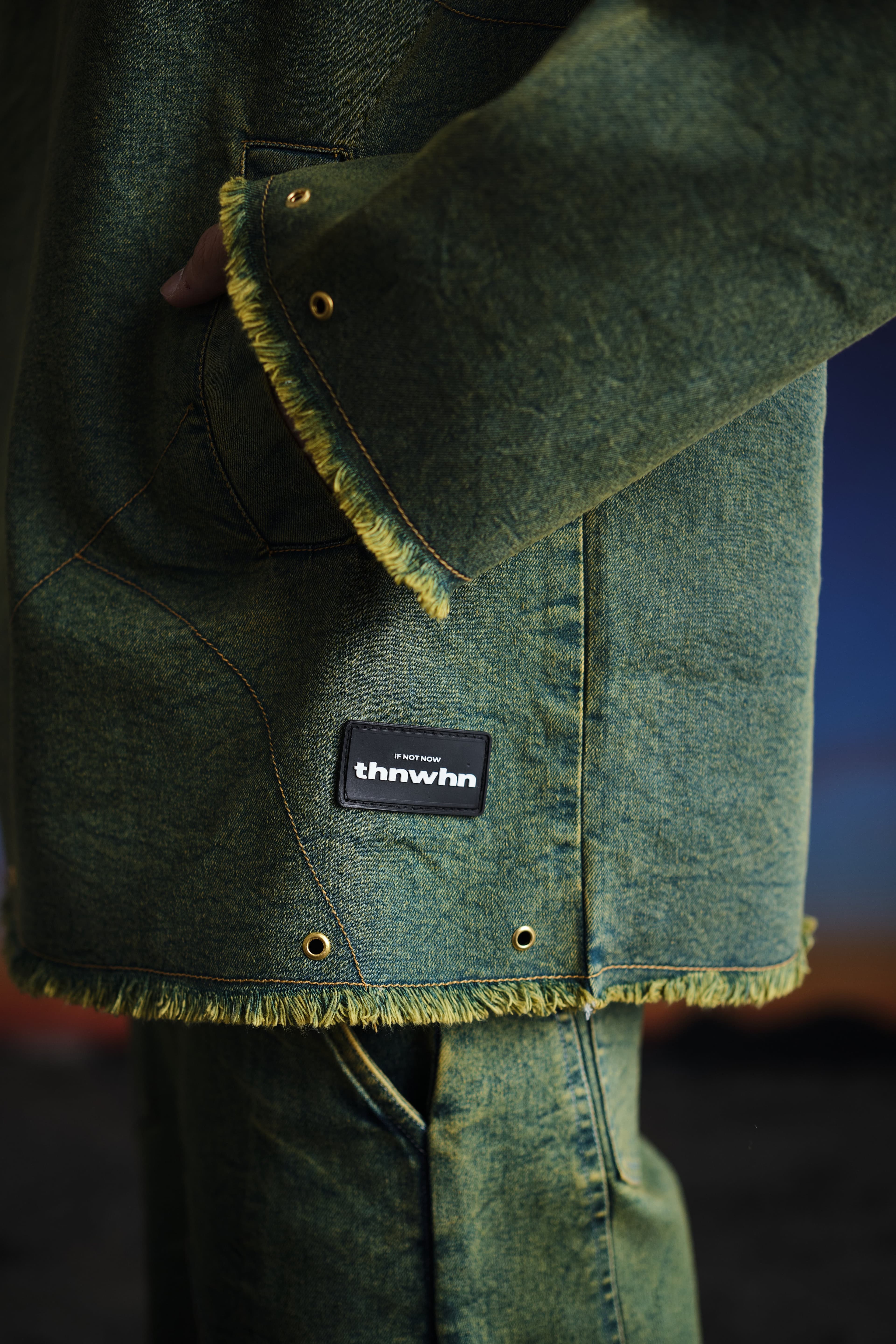 Thumbnail preview #4 for Drifter Denim Hoodie- Vintage Green
