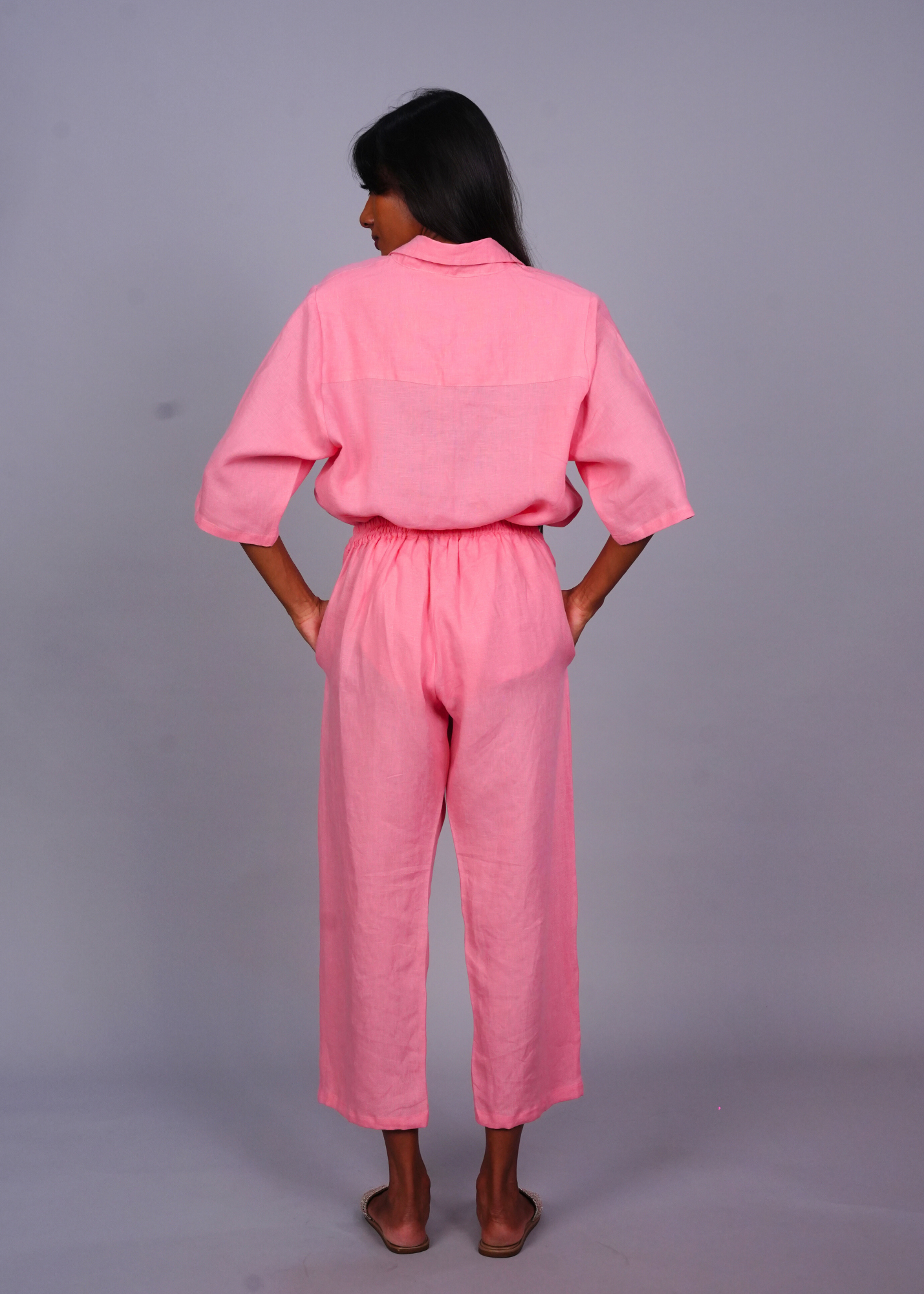 Thumbnail preview #1 for Sharan Crop Pant - Guava Linen