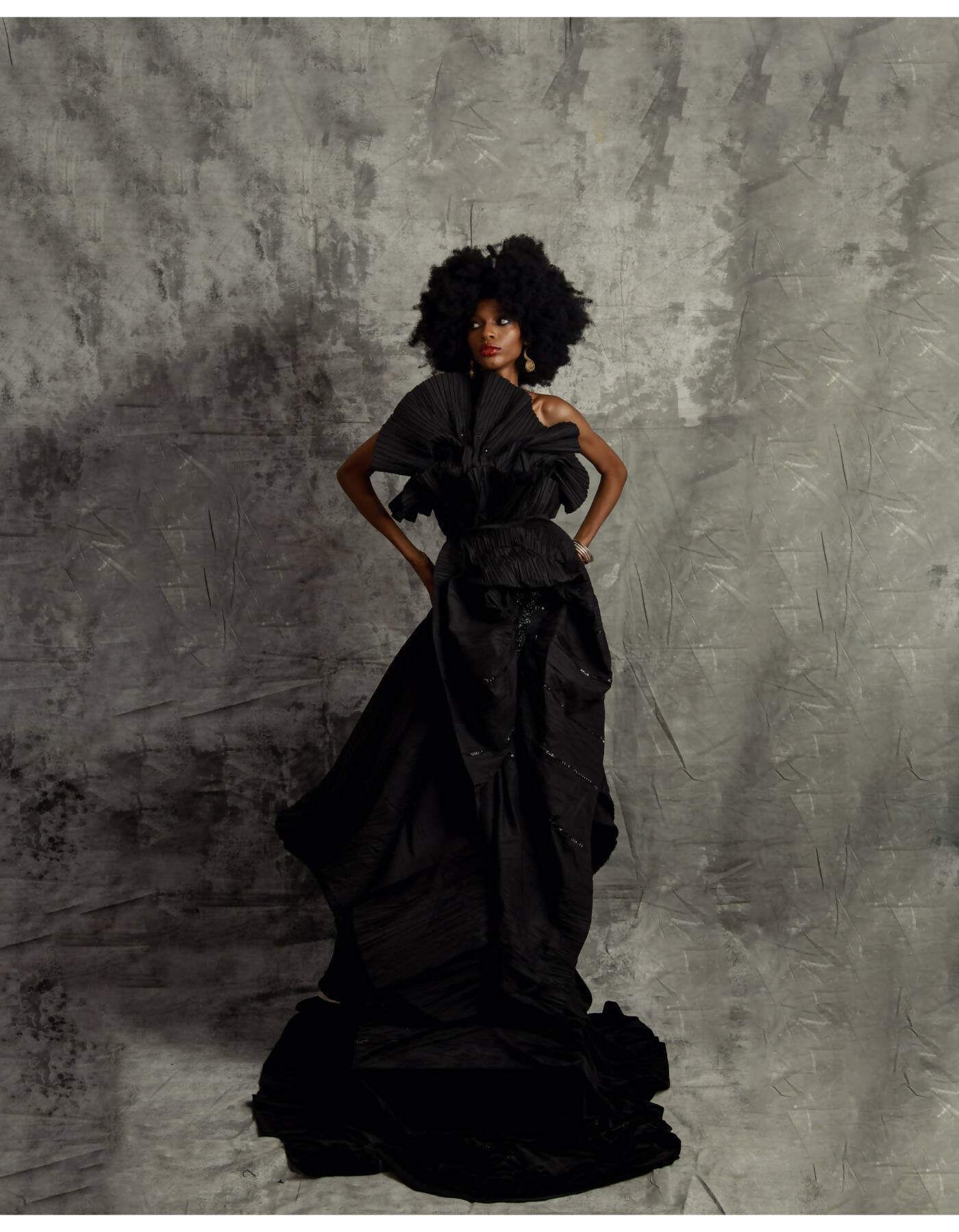 Corset Dress With Bold Accordion Details, a product by Joseph Ejiro