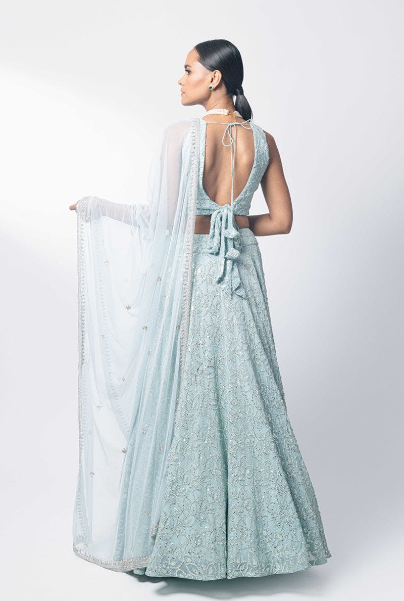 Thumbnail preview #2 for Aqua Lehenga Set