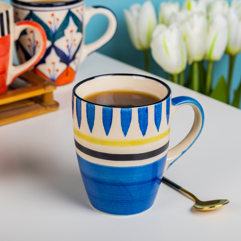 Thumbnail preview #4 for Blue Color Hand-Painted Ceramic Coffee Mug