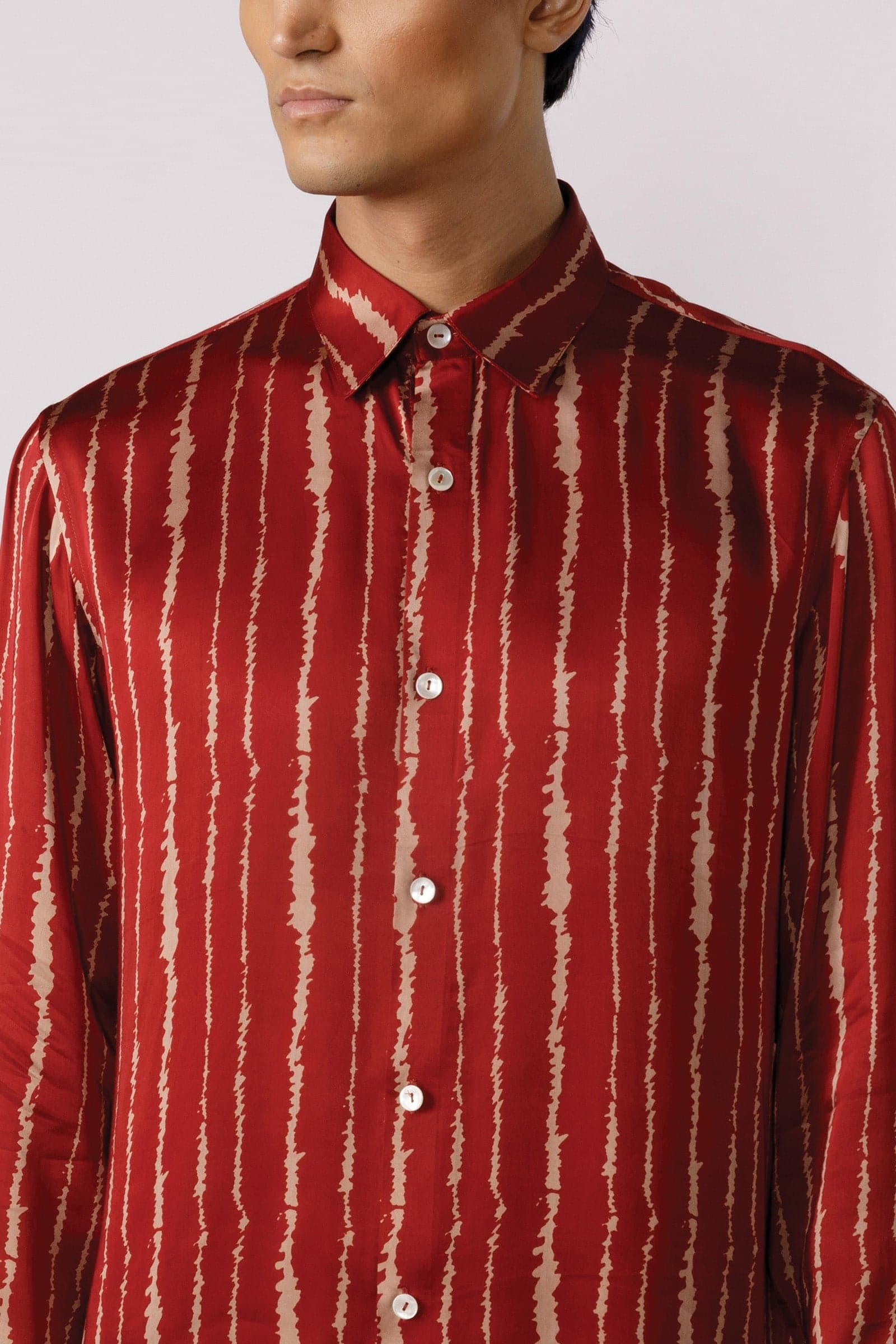Thumbnail preview #4 for Red cascade silk shirt