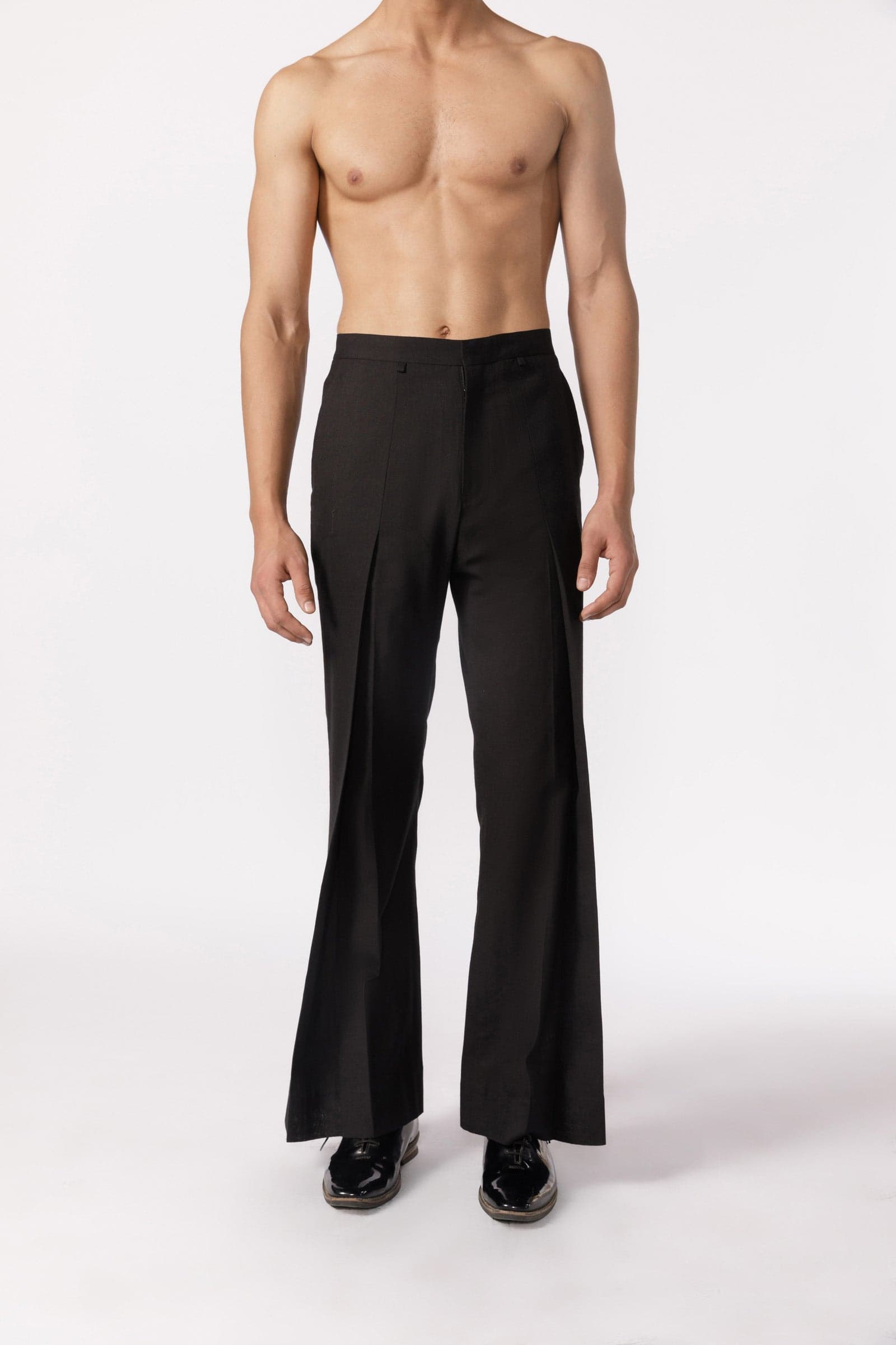 Thumbnail preview #1 for Wide leg pleated pants ( black)