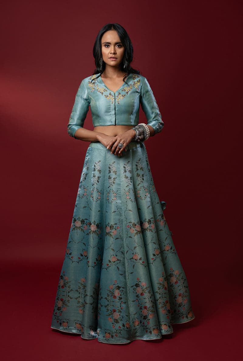 Inayat Aqua Blue Lehenga, a product by Nautanky