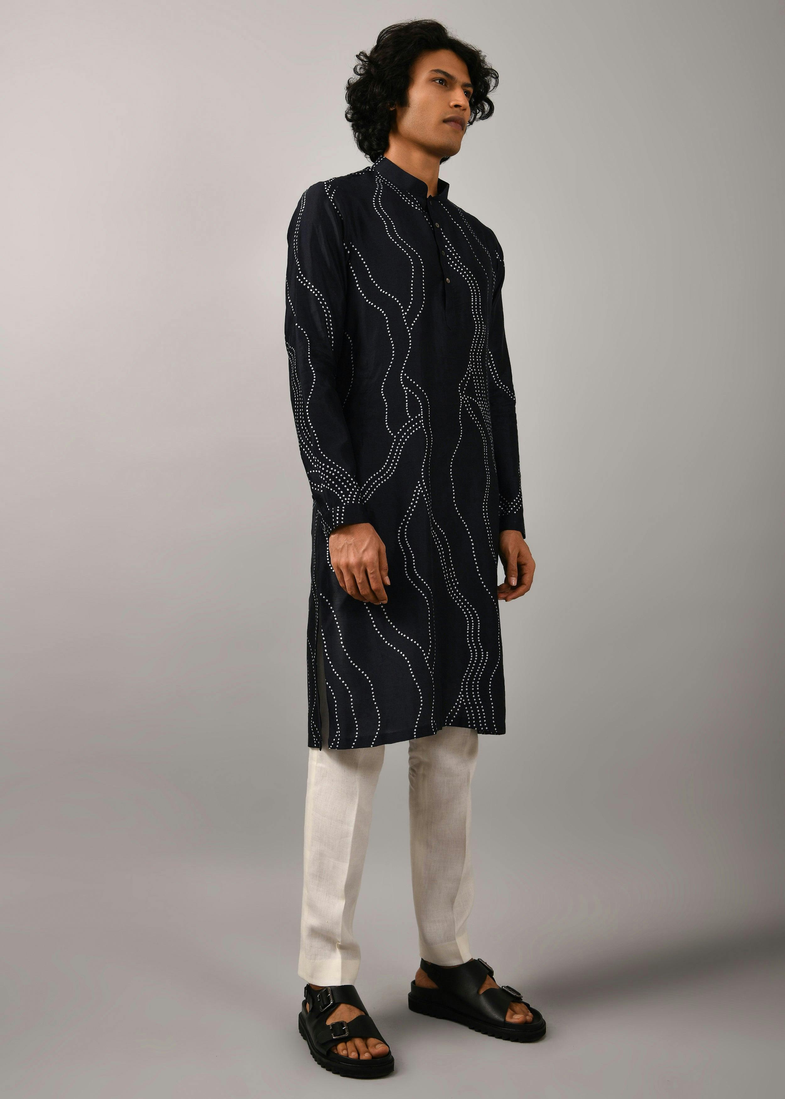 Thumbnail preview #4 for Constellation Silk Printed Kurta