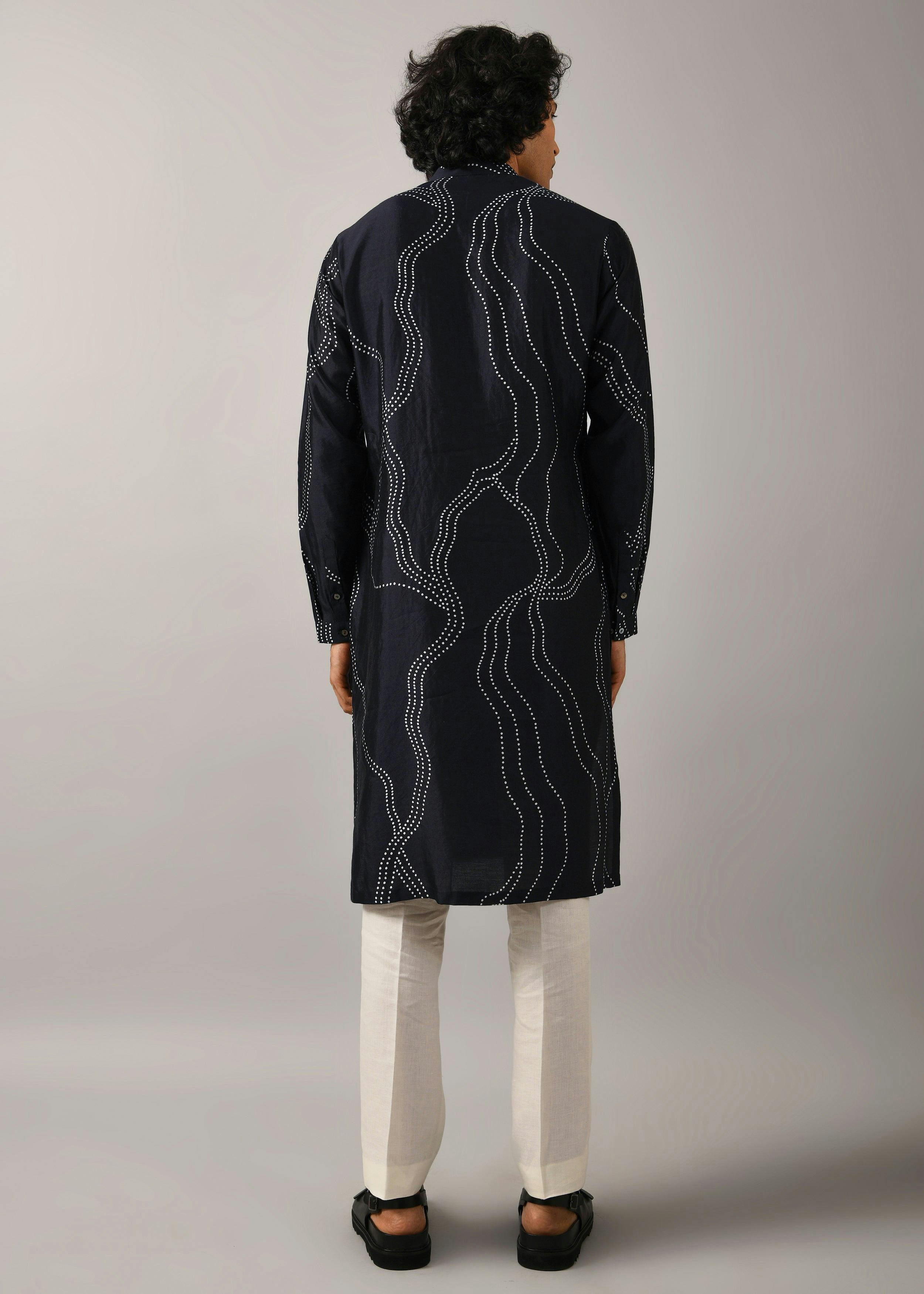 Thumbnail preview #5 for Constellation Silk Printed Kurta