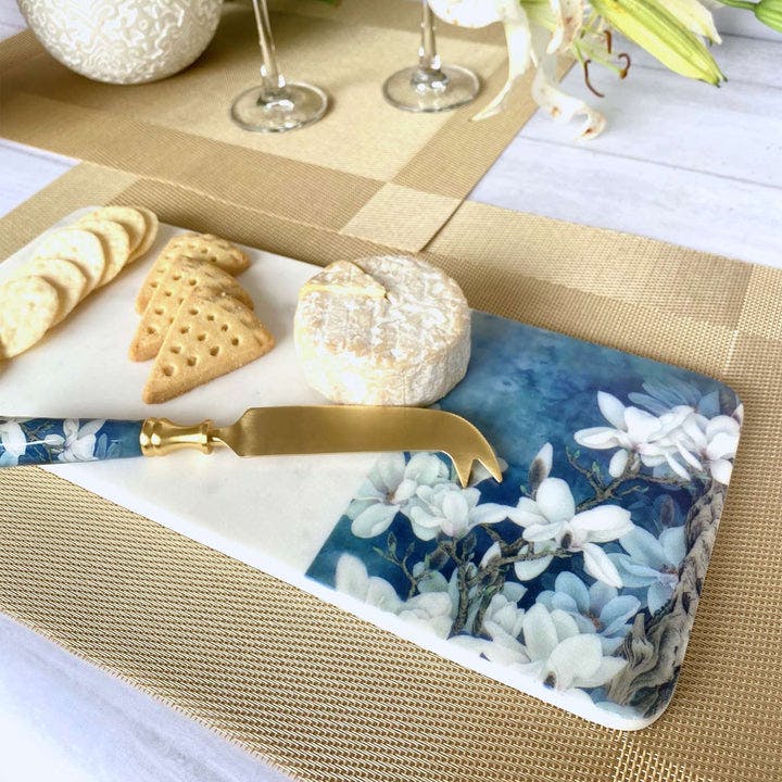 Thumbnail preview #1 for Marble Cheese Board With Cheese Knife - Ceylon Dusk