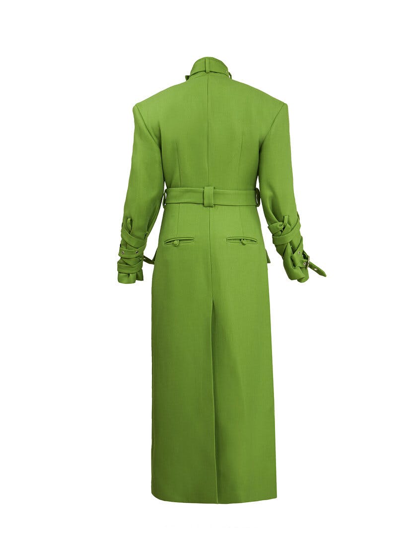 Thumbnail preview #2 for Layered Lime-Green coat