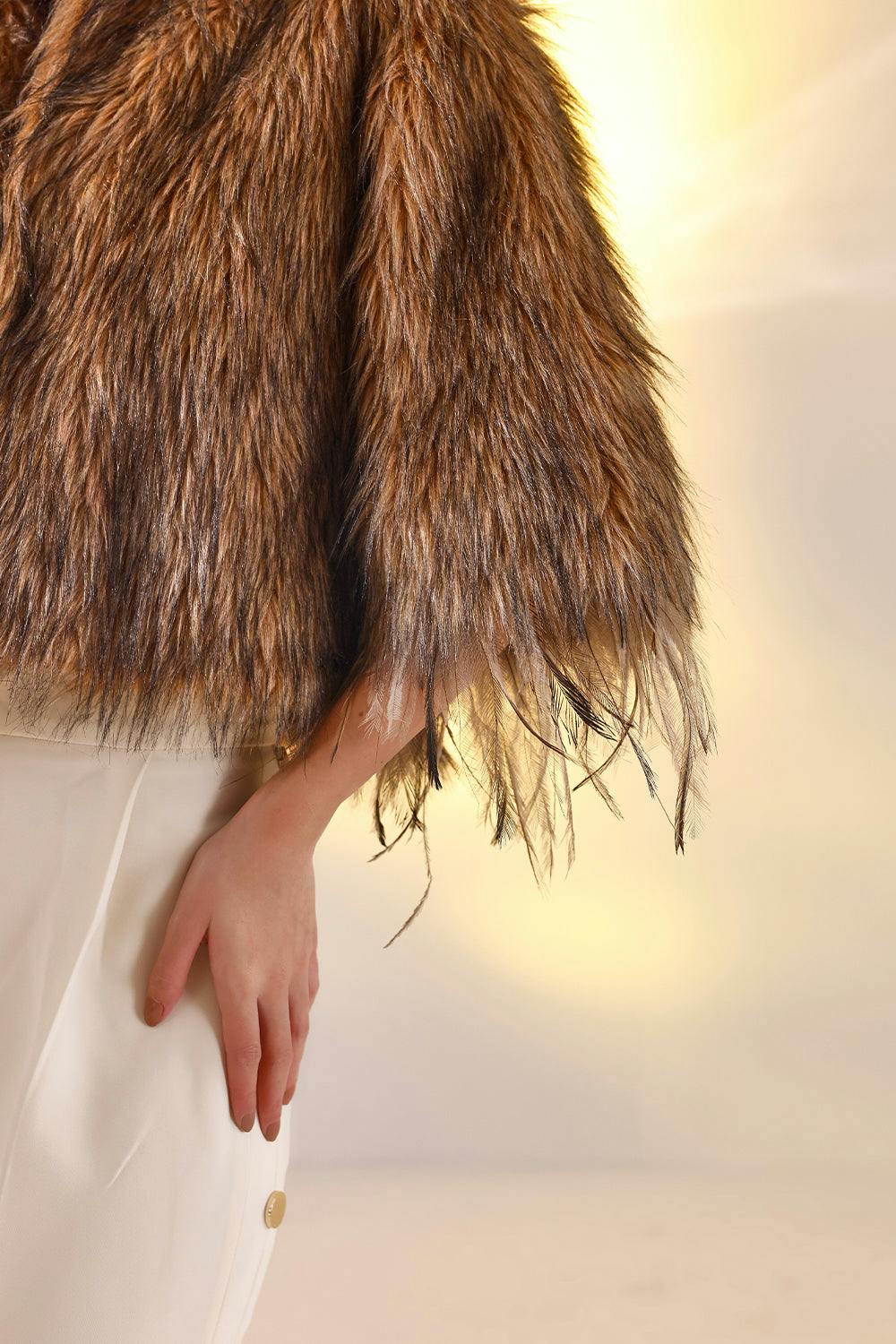 Thumbnail preview #2 for Beige fur jacket