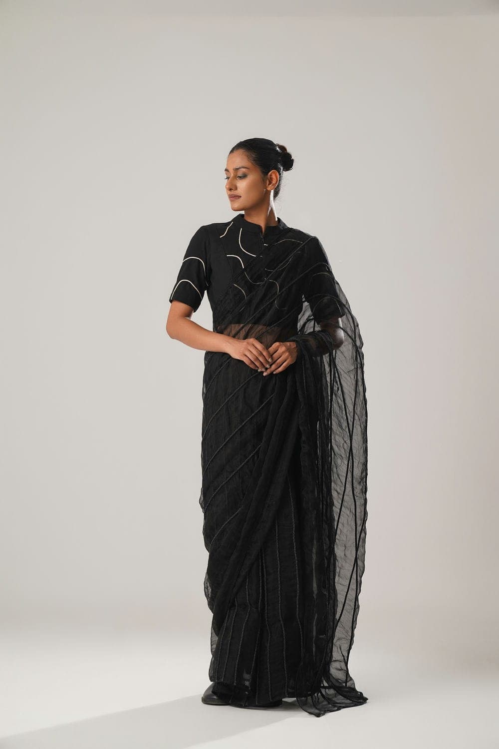 ATBW - MJ Black Dori Pre-stitched Saree, a product by ATBW