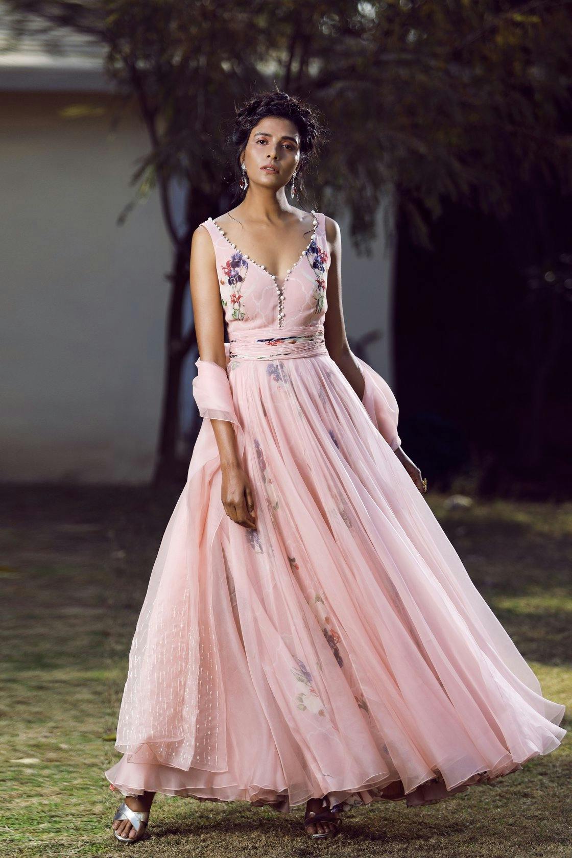 Blush slit anarkali, a product by Mahima Mahajan