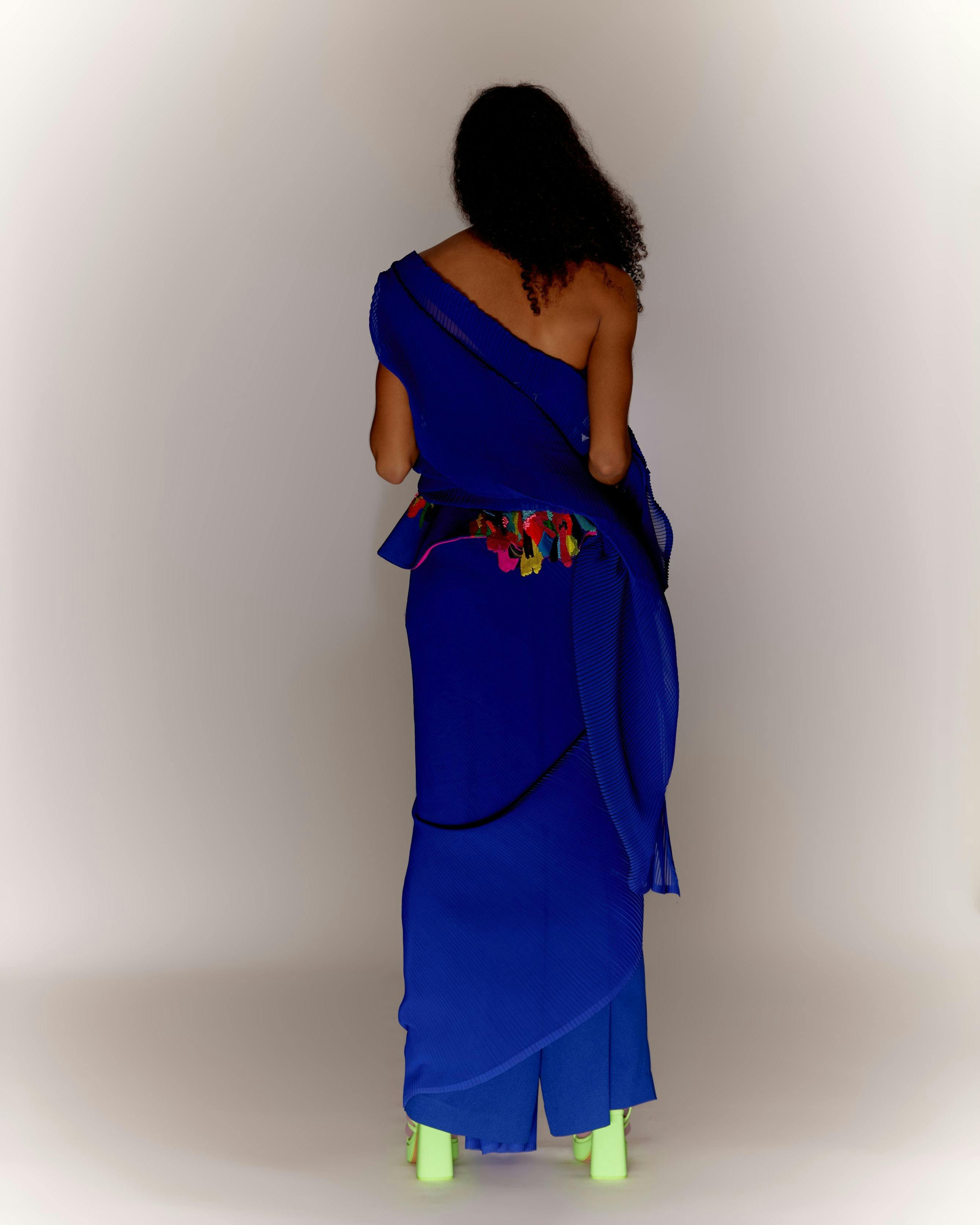 Thumbnail preview #4 for Paint Stain Saree Drape Co-ord