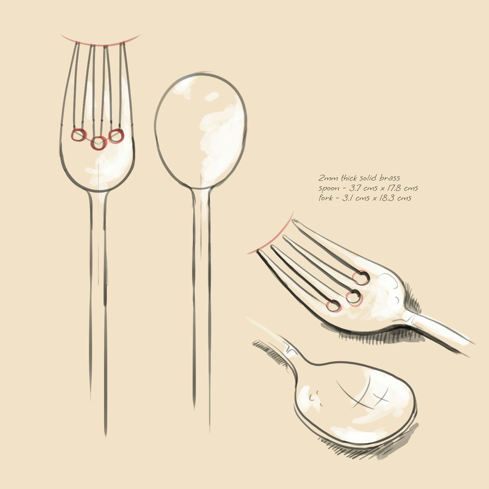 Thumbnail preview #14 for Pure Brass Cutlery Set