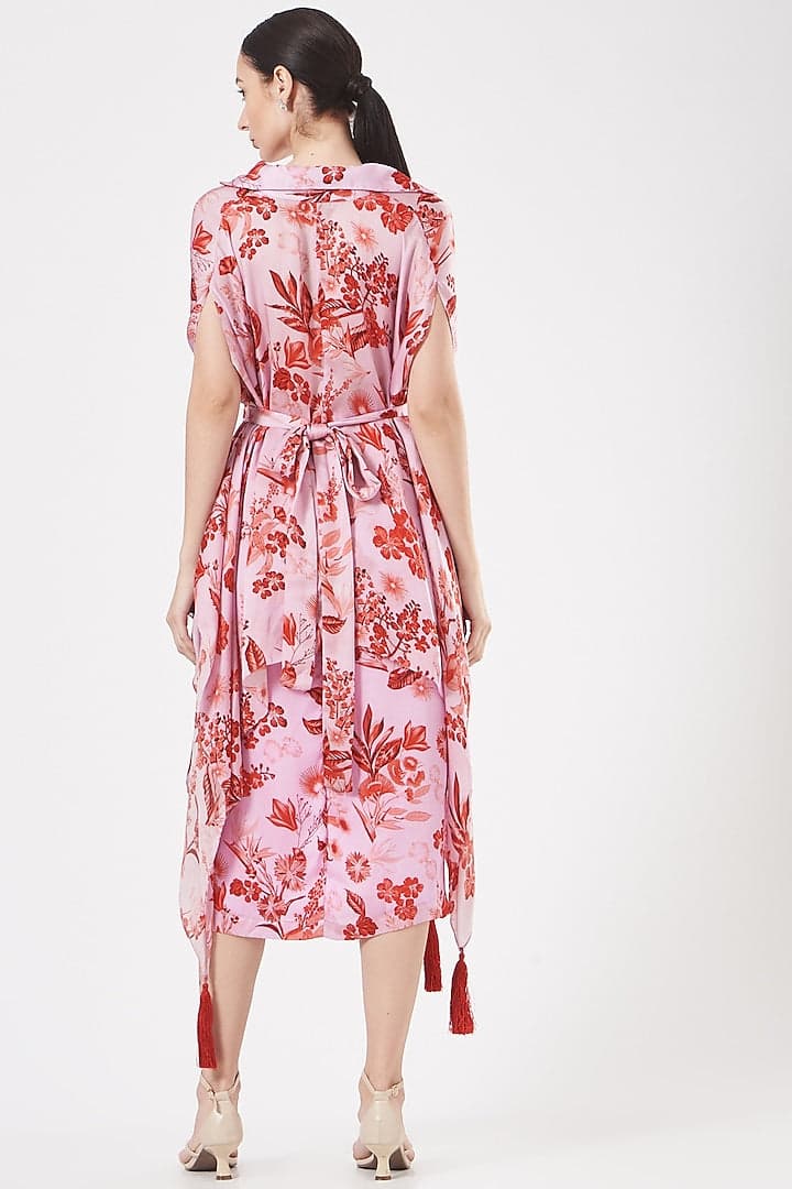 Thumbnail preview #1 for BLUSH PINK FLORAL PRINTED DRESS