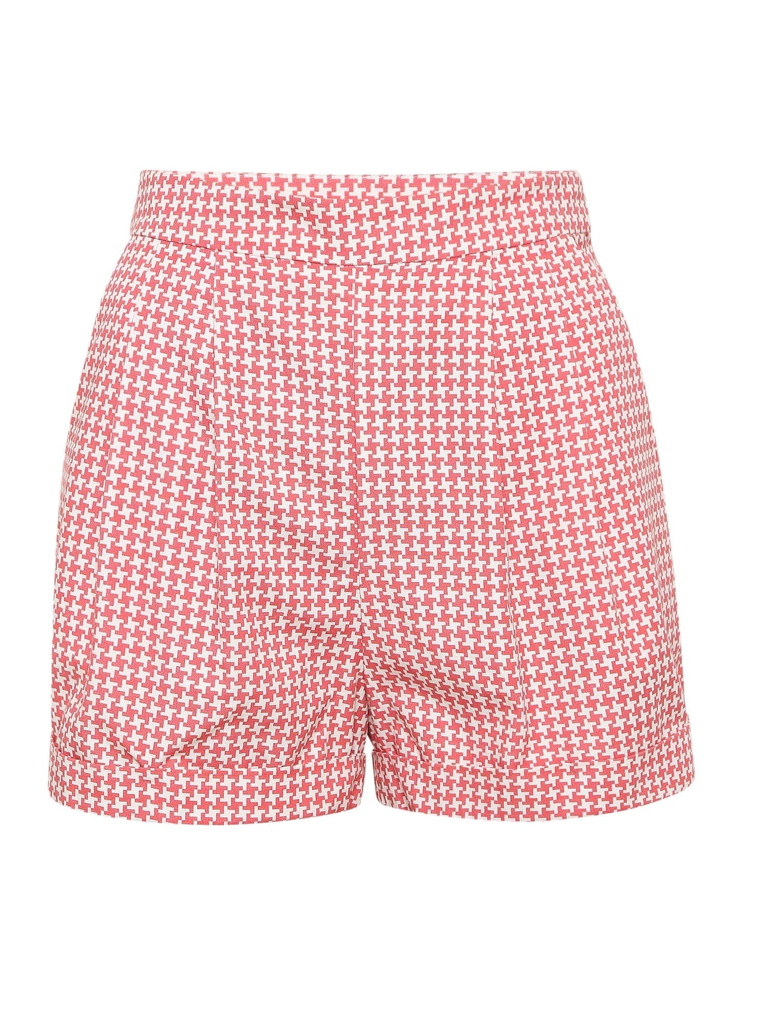 Thumbnail preview #3 for sweet rose houndstooth printed high-rise shorts