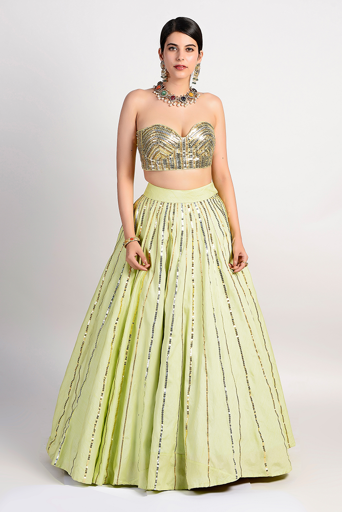 Thumbnail preview #2 for Frisco Green Lehenga