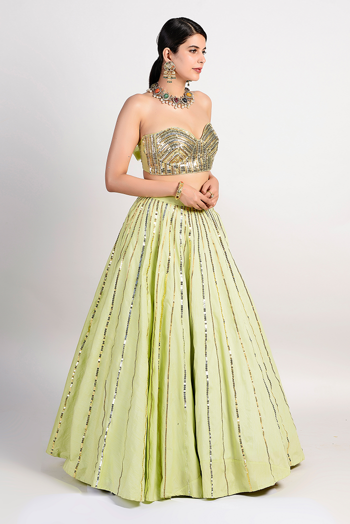 Frisco Green Lehenga, a product by Rishi and Vibhuti