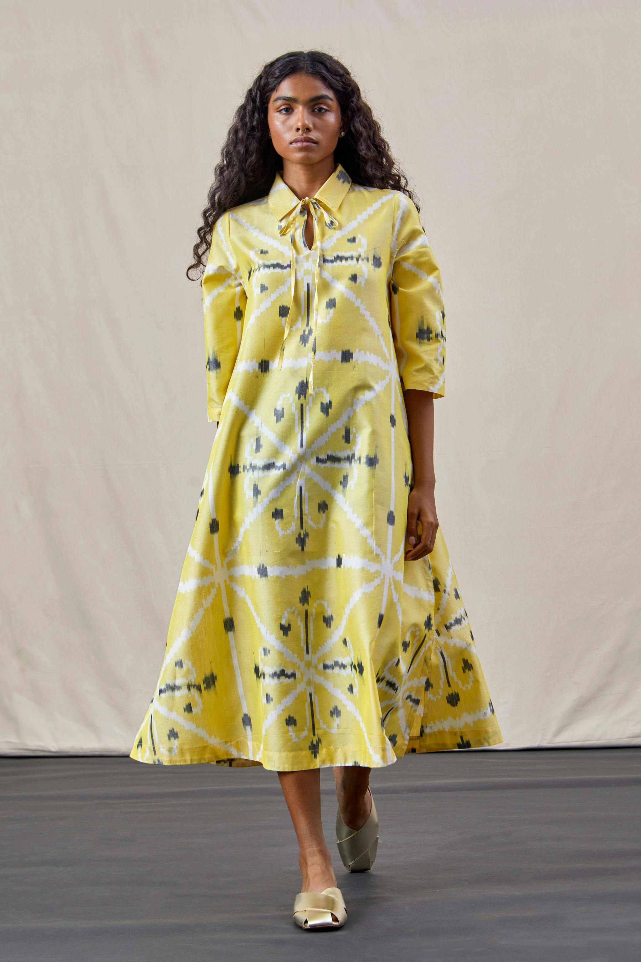 Thumbnail preview #2 for Kulaku - Ikat Dress Yellow