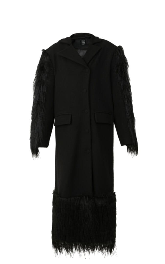 Thumbnail preview #0 for Black furry coat