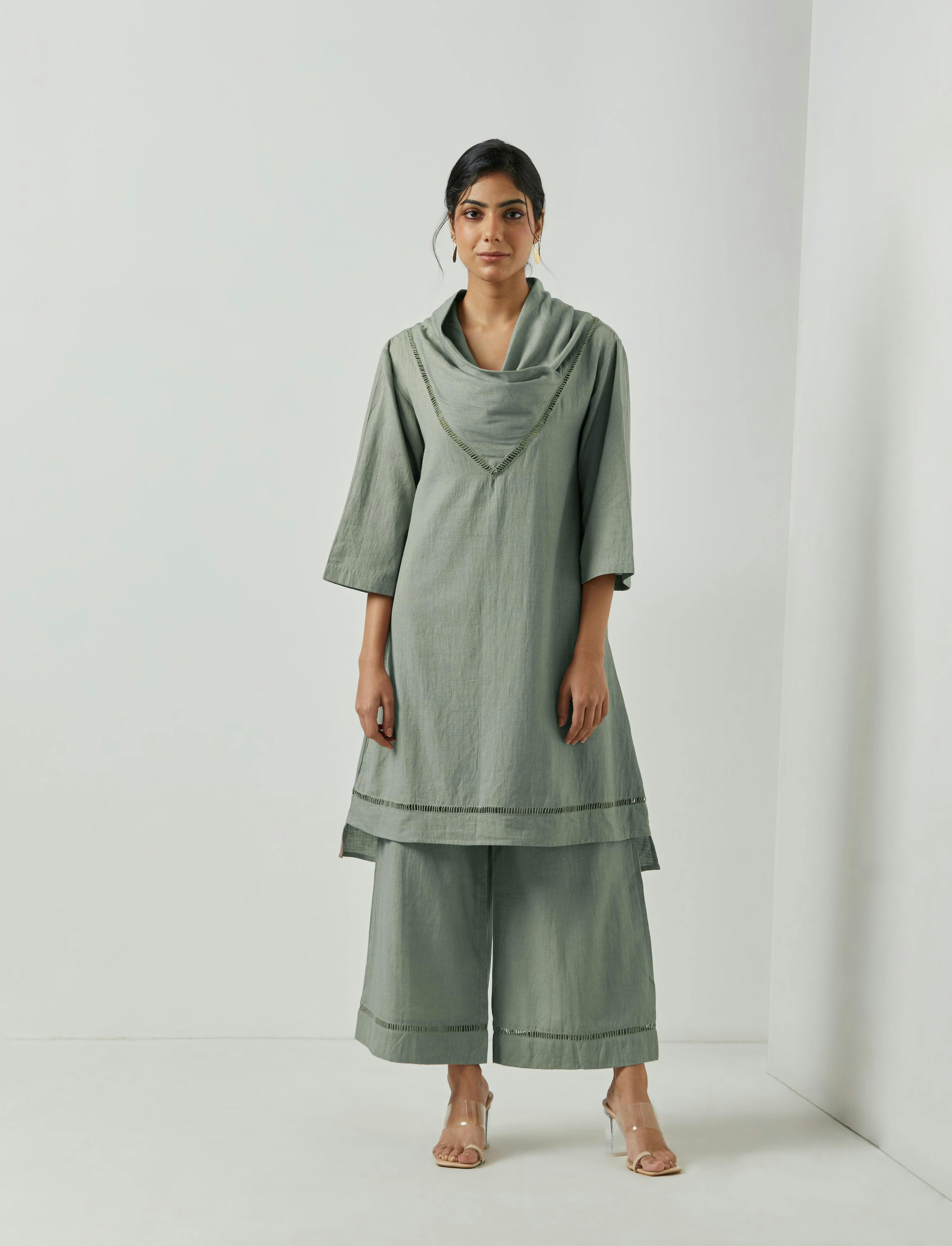 Thumbnail preview #0 for PALE OLIVE FOLIO TUNIC - 1 PC