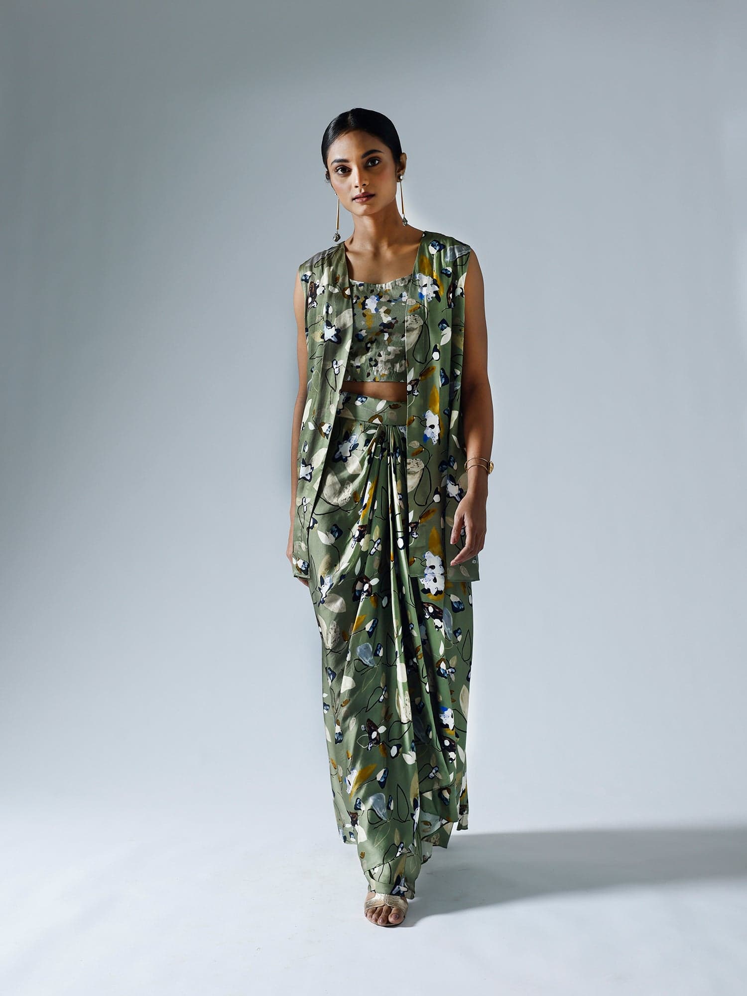 Thumbnail preview #1 for Vivid Green Jacket Skirt Co-ord Set