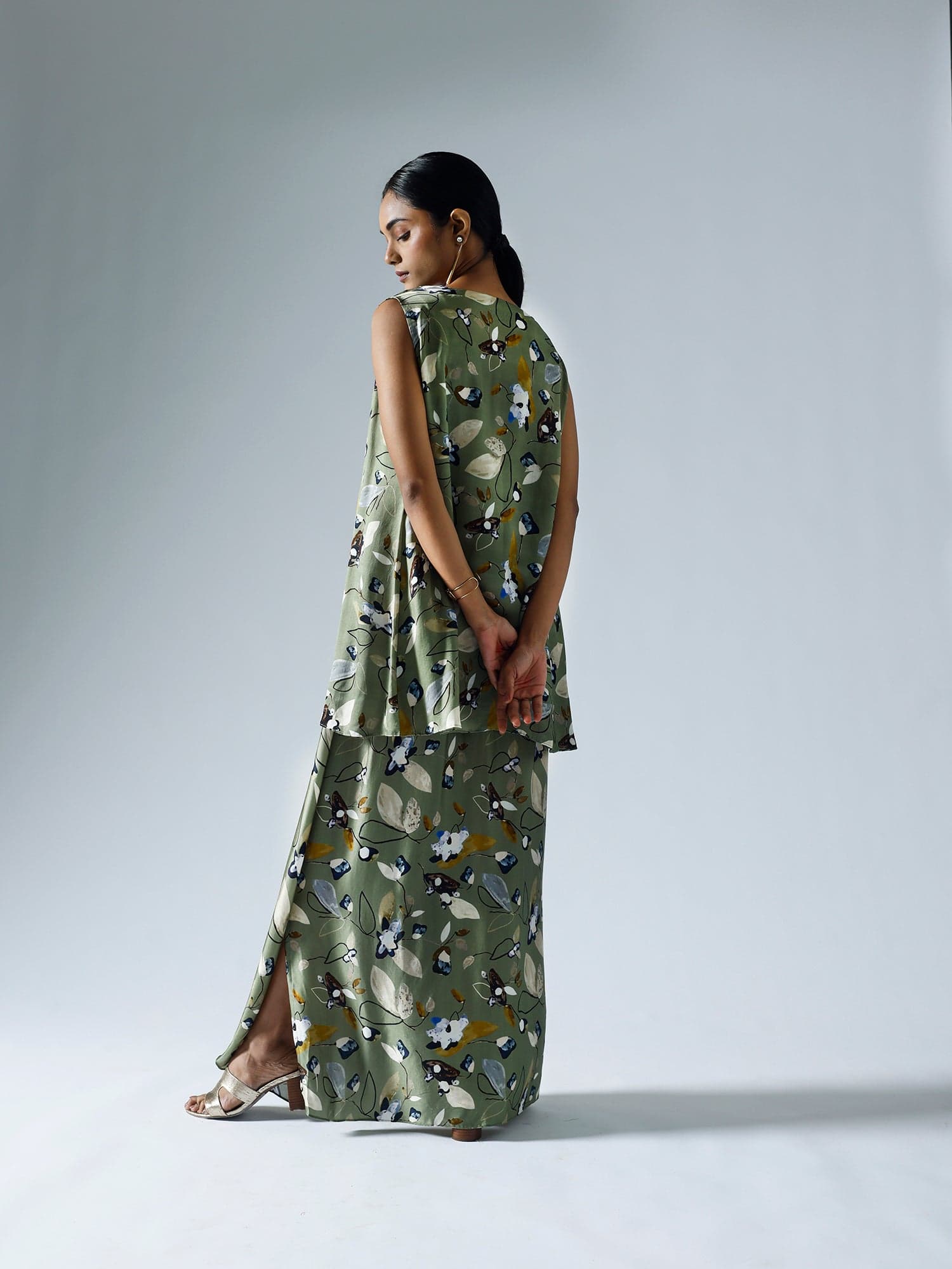 Thumbnail preview #3 for Vivid Green Jacket Skirt Co-ord Set