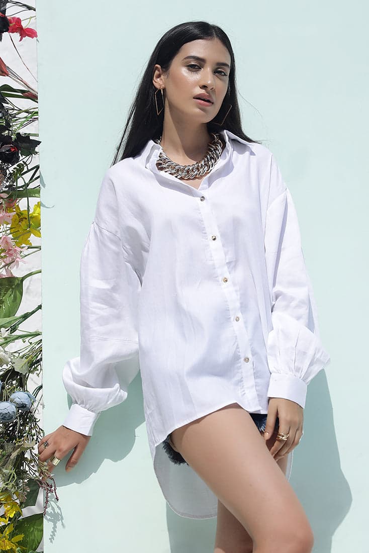 AUTUMN-Oversized White Shirt, a product by AlterEgoIndia