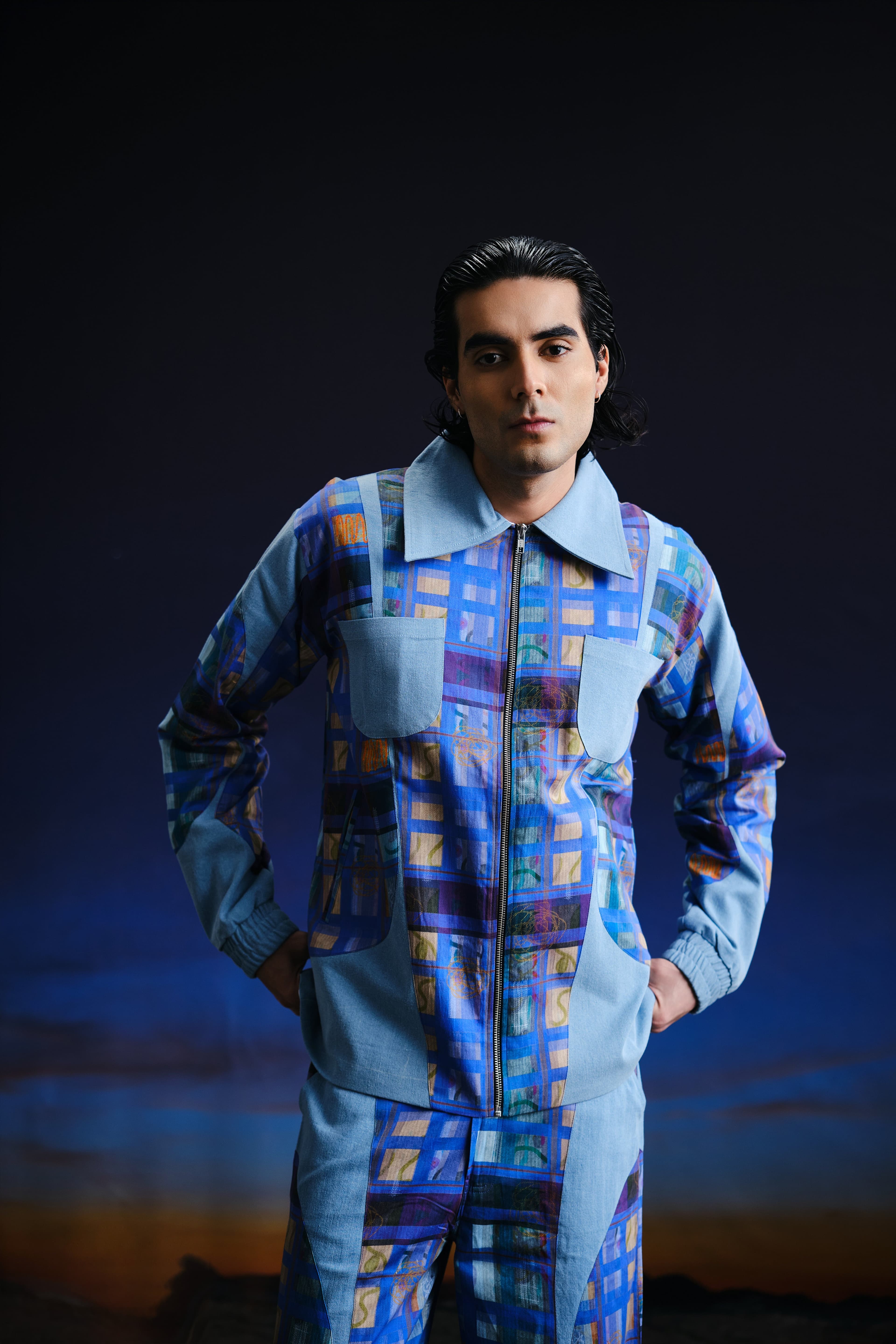 Thumbnail preview #3 for Vivid Reflections Panelled Denim set