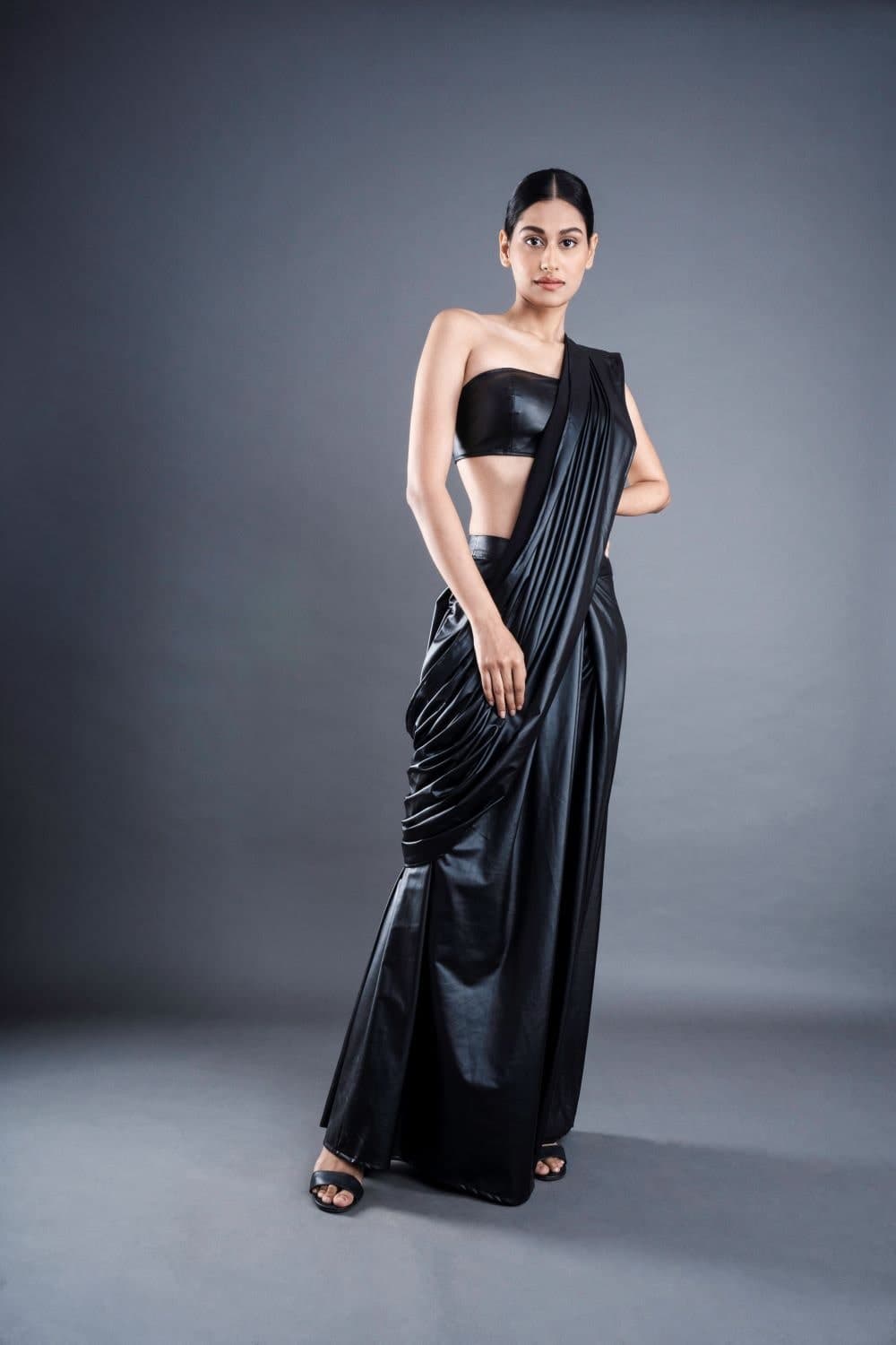 Thumbnail preview #2 for ATBW - Faux Leather Pre-stitched Saree
