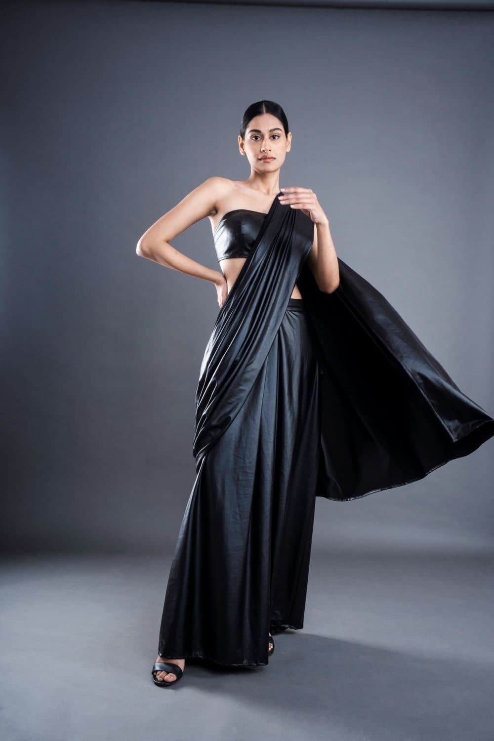 Thumbnail preview #1 for ATBW - Faux Leather Pre-stitched Saree