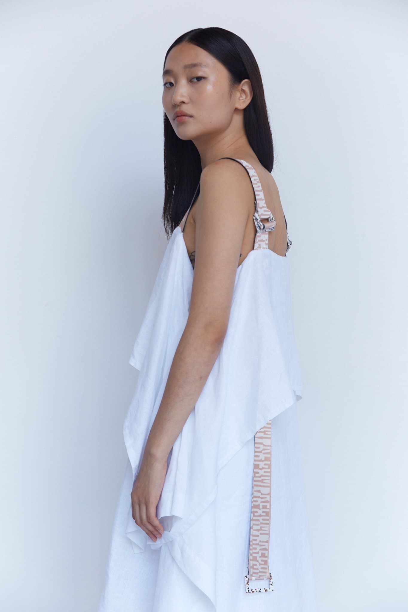 Thumbnail preview #3 for White Linen Dress: Item 004 White