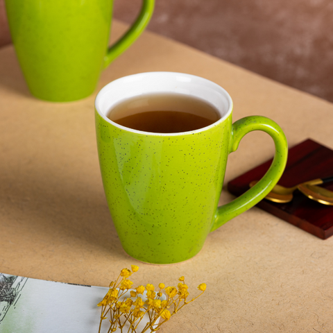 Thumbnail preview #4 for Green Solid Color Ceramic Coffee Mug