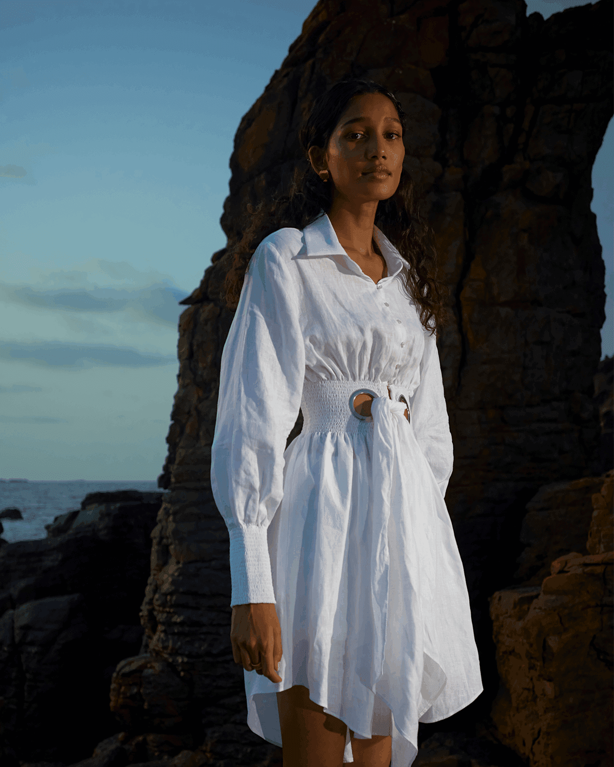 RUCHED SHIRT DRESS (W), a product by cuin