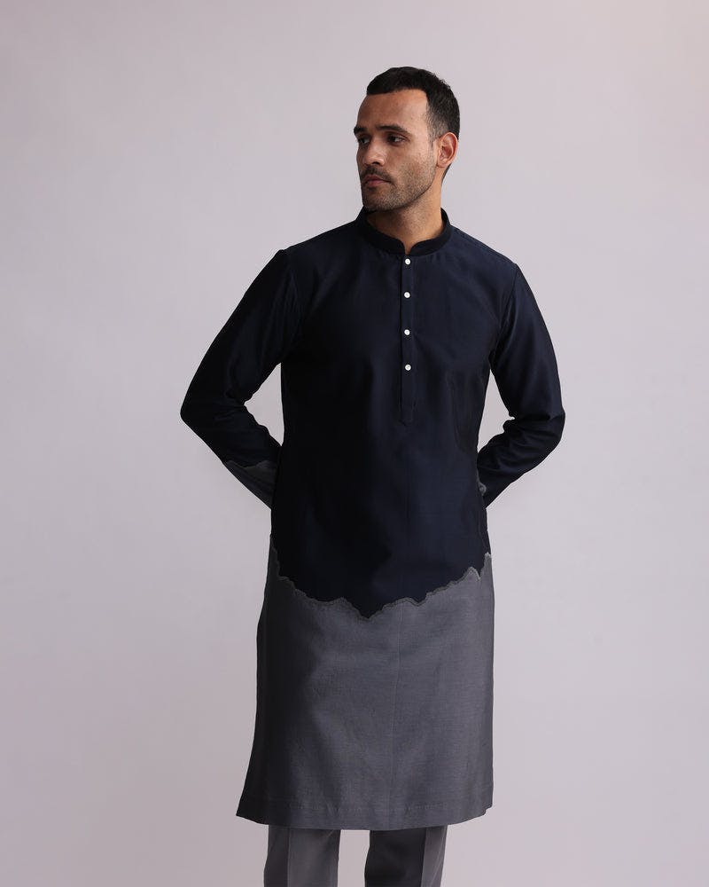 Thumbnail preview #7 for HALF AND HALF KURTA WITH MATCHING PANTS