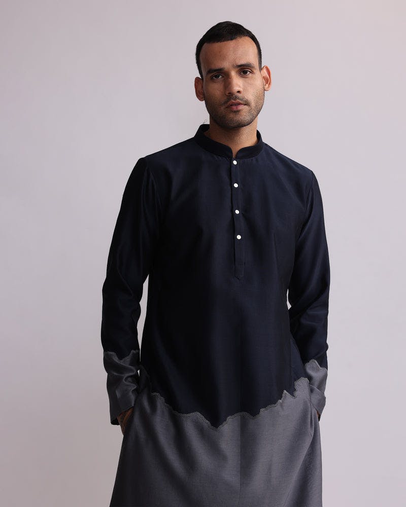 Thumbnail preview #6 for HALF AND HALF KURTA WITH MATCHING PANTS