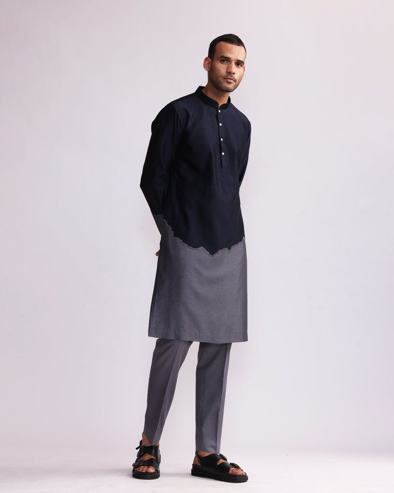 Thumbnail preview #8 for HALF AND HALF KURTA WITH MATCHING PANTS