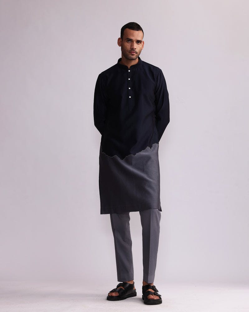 Thumbnail preview #4 for HALF AND HALF KURTA WITH MATCHING PANTS