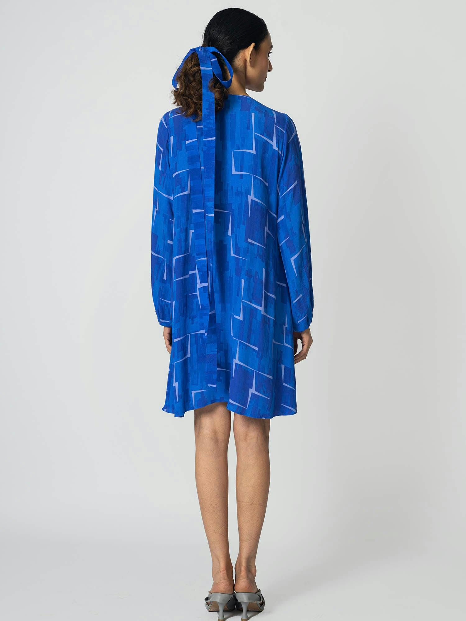 Thumbnail preview #2 for Brick Blue Shift Dress