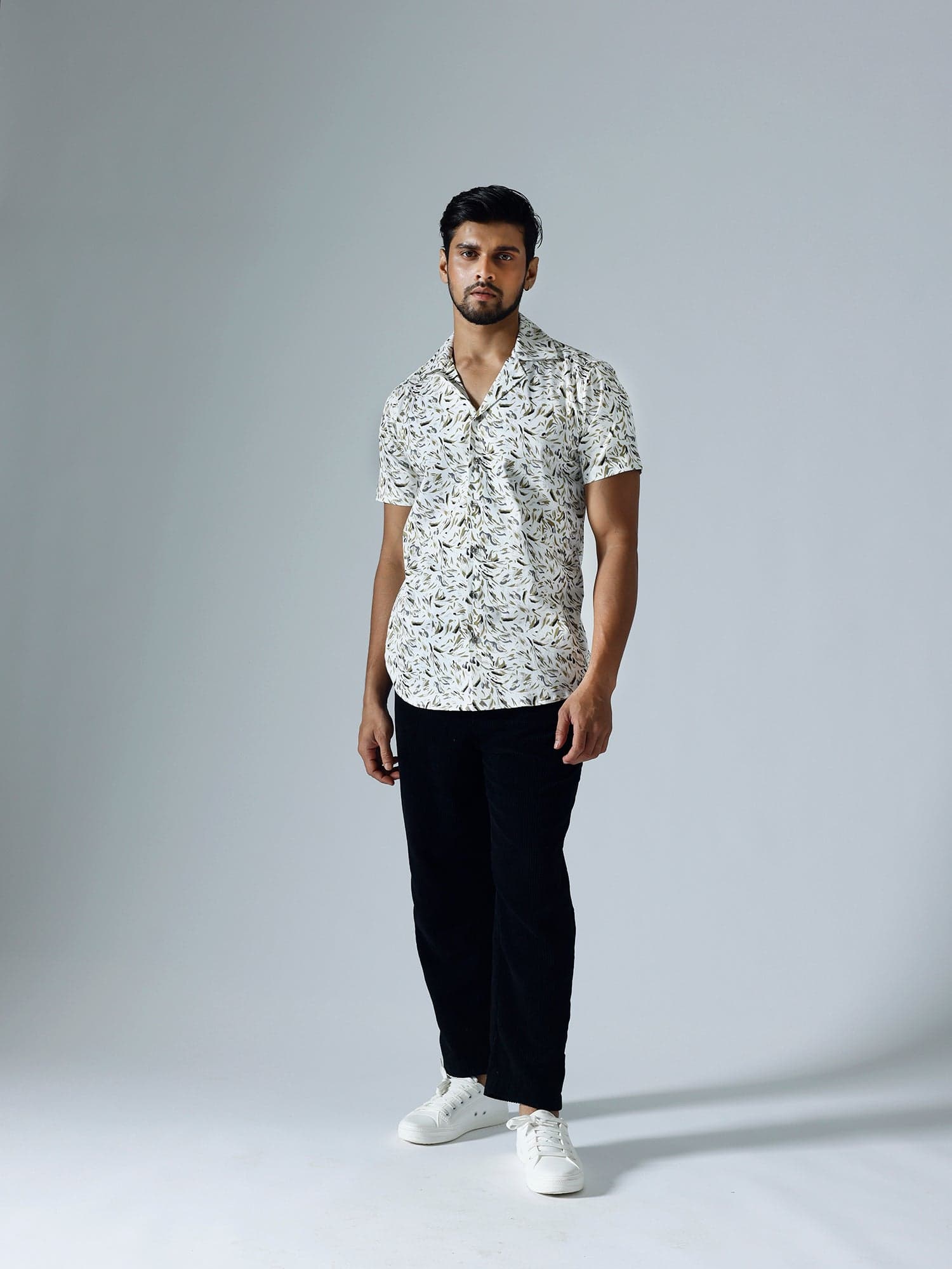 Waves White Half sleeves Shirt, a product by KLAD