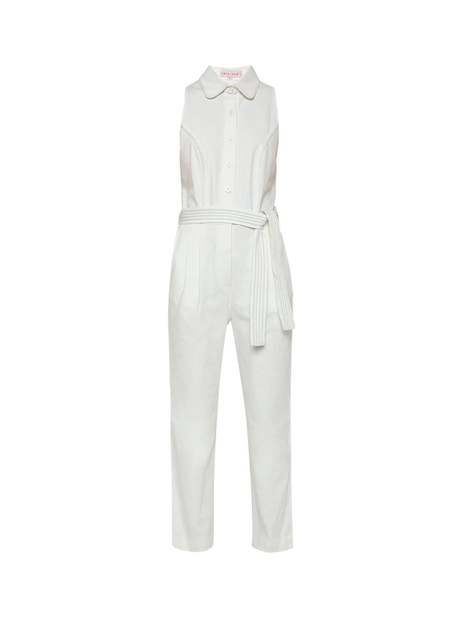 Thumbnail preview #5 for white denim jumpsuit