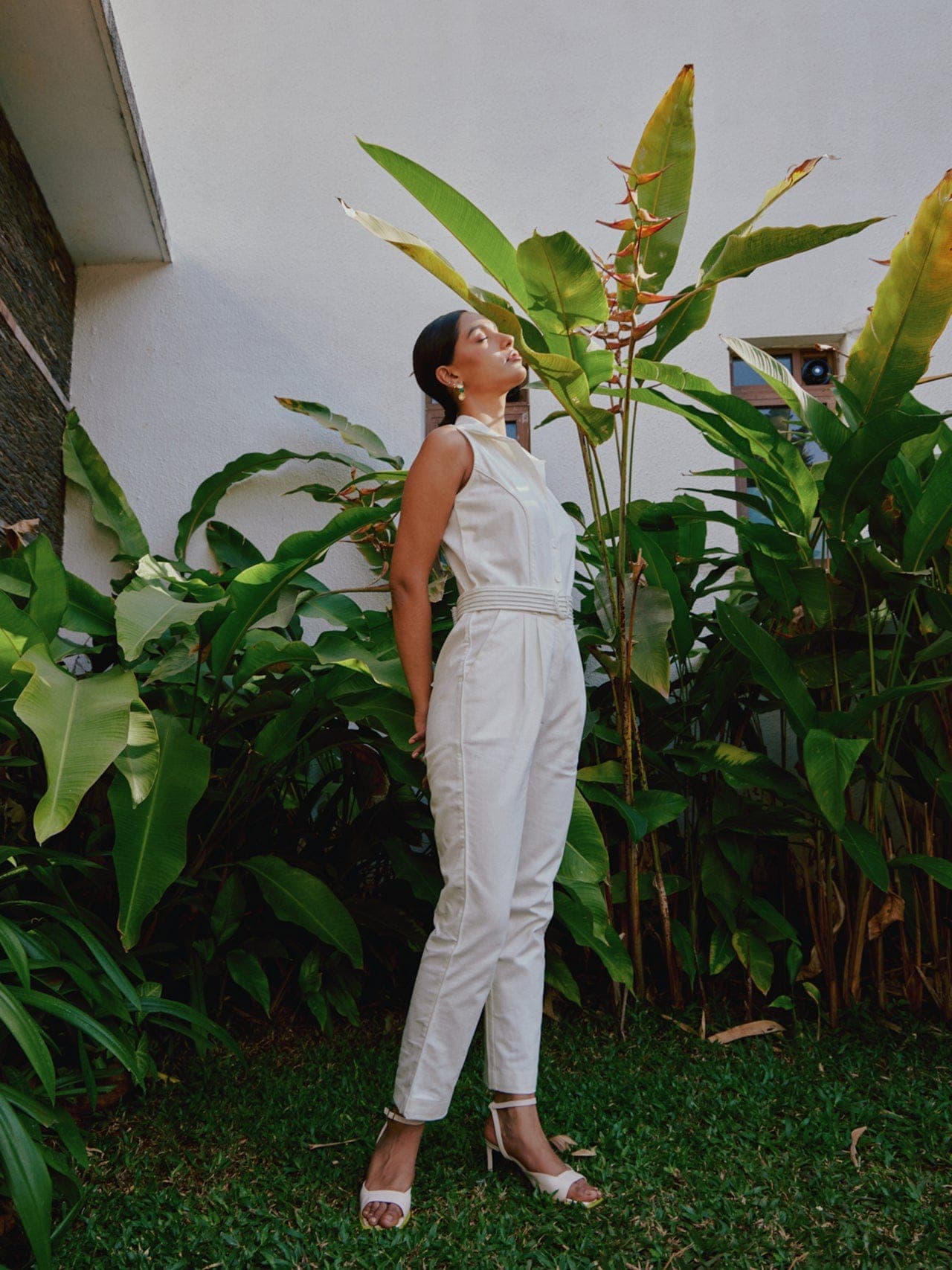 Thumbnail preview #4 for white denim jumpsuit