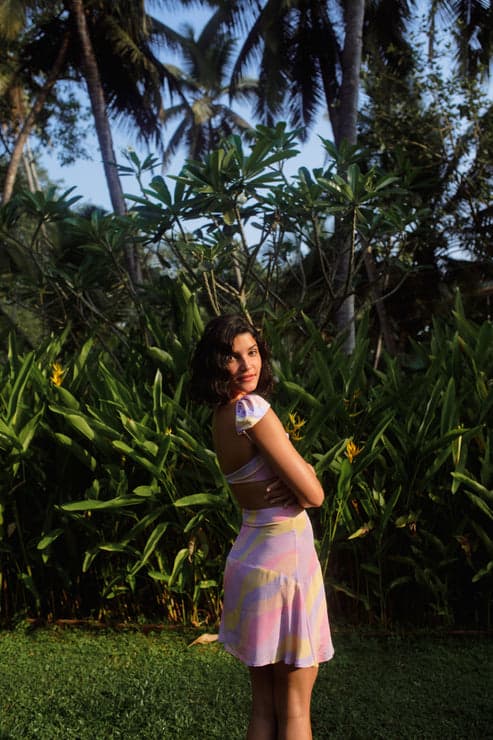 Thumbnail preview #3 for Jasmine Wave High Waist A-Line Skirt With Inner Shorts