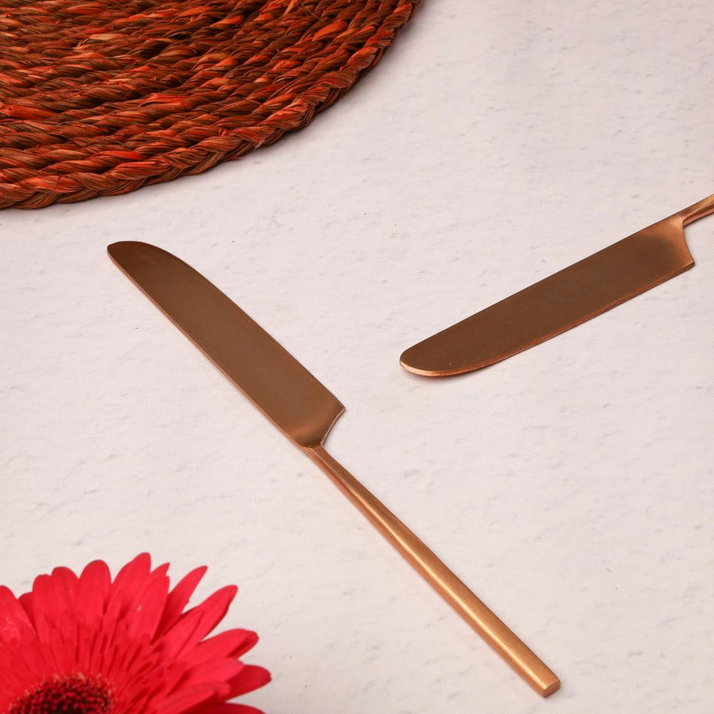 Thumbnail preview #1 for The Classic Rose Gold Dining Knife - Set of 6