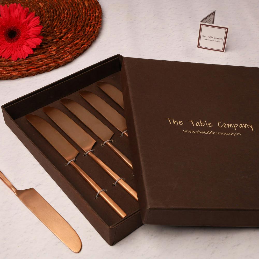 Thumbnail preview #0 for The Classic Rose Gold Dining Knife - Set of 6