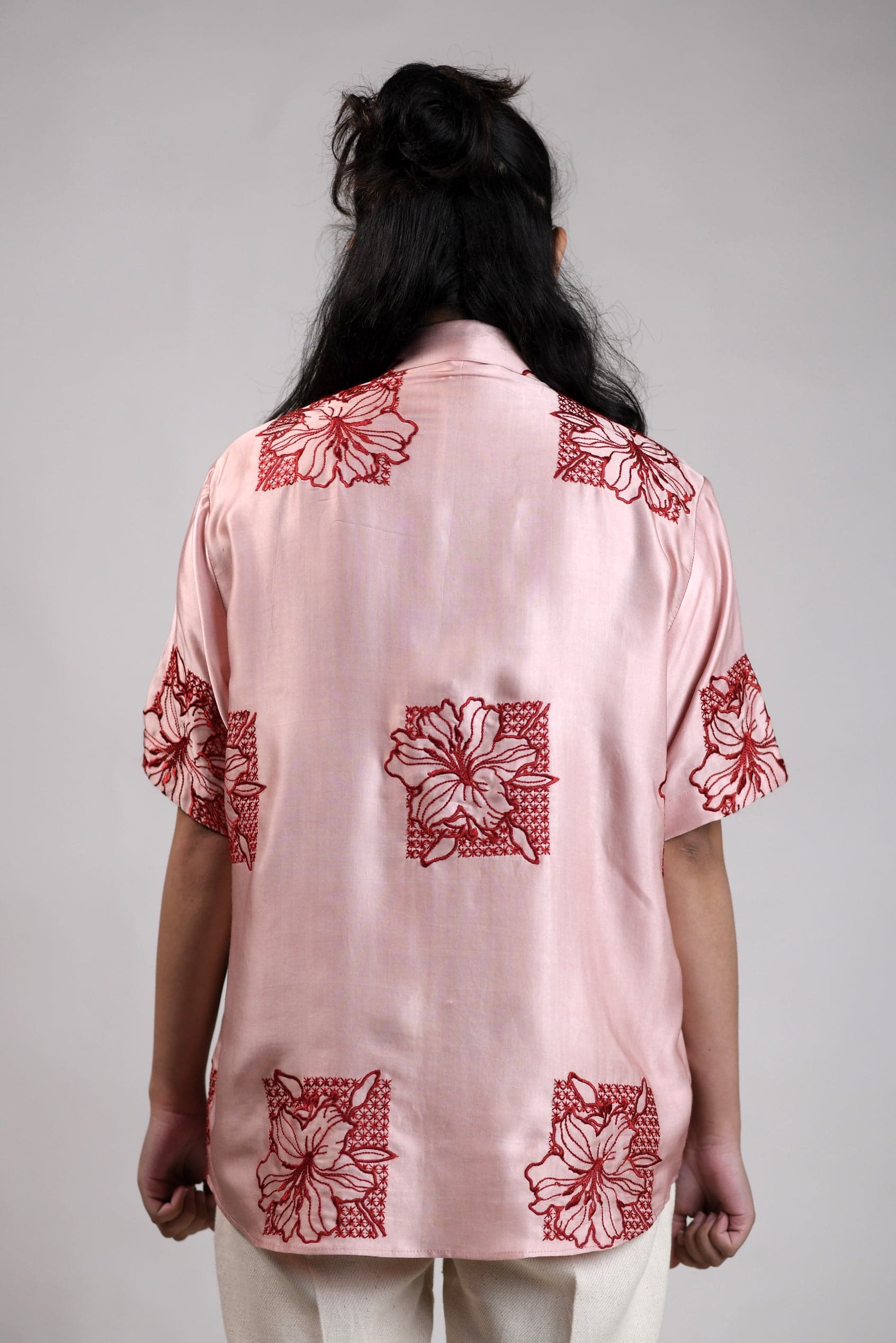 Thumbnail preview #6 for Red Lillis | Guava Pink | Unisex Lounge Shirt